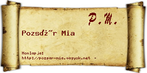 Pozsár Mia névjegykártya